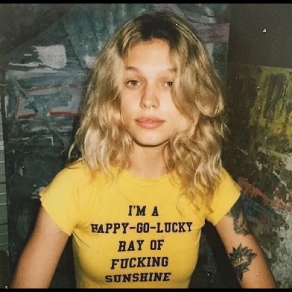 Happy-go-lucky ray of fucking sunshine cropped tee